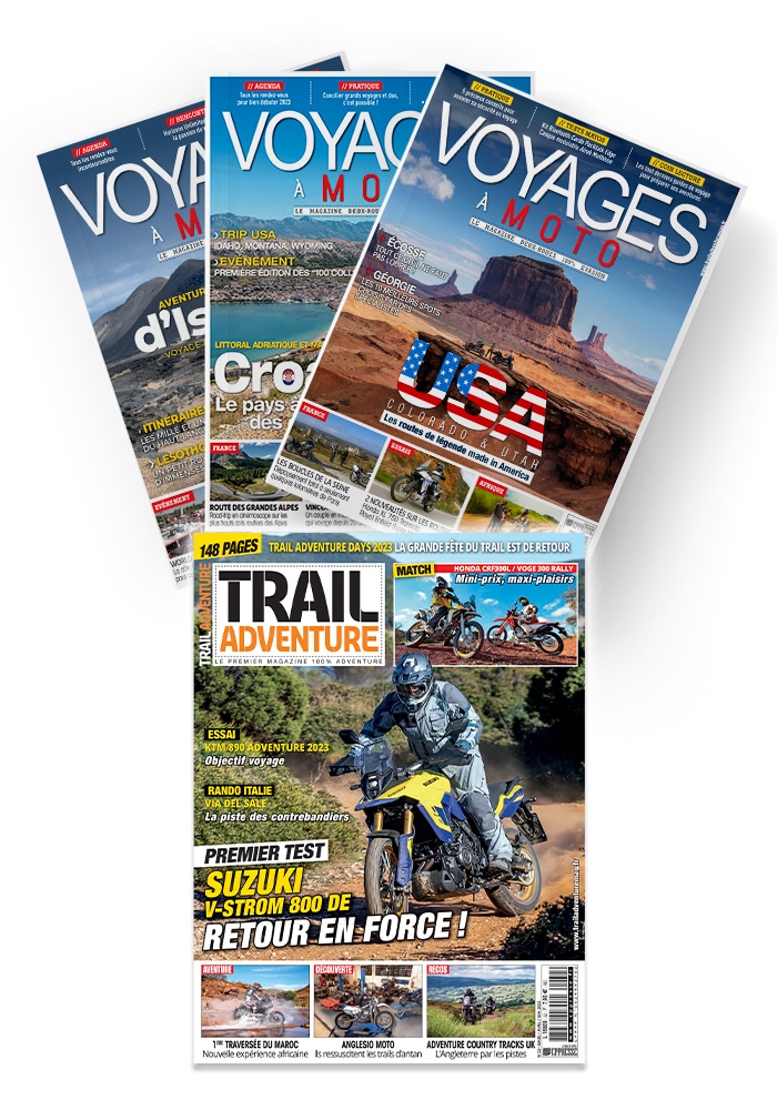 Abonnement couplage Voyages à moto + Trail Adventure Abonnement couplage Voyages à moto + Trail Adventure